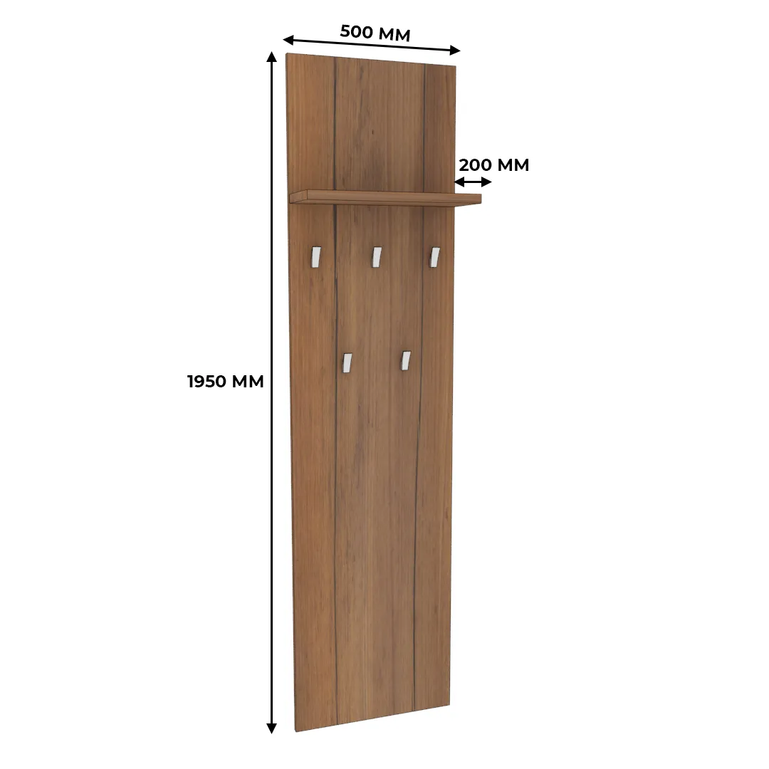 Панель узкая с полкой и крючками L-176