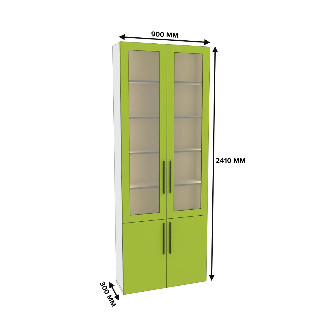 Шкаф книжный со стеклом L240 с подсветкой