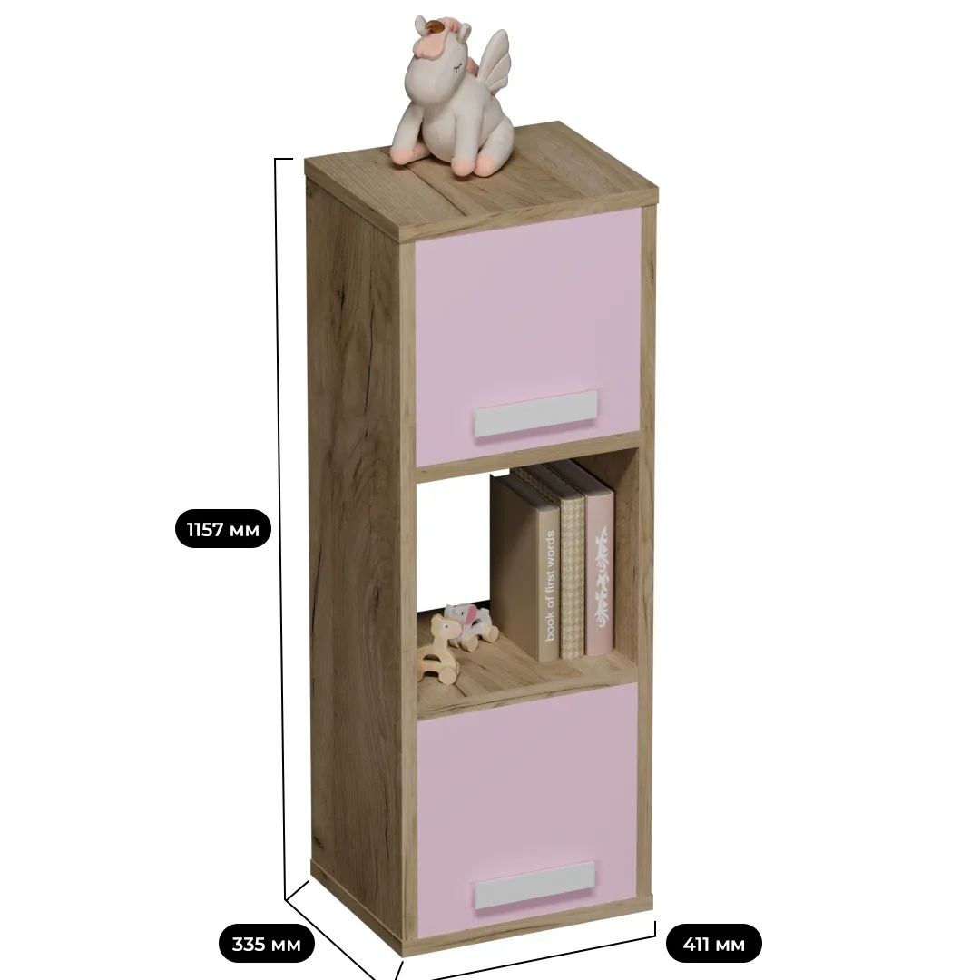 Cтеллаж сквозной книжный на 3 ниши с фасадом E803