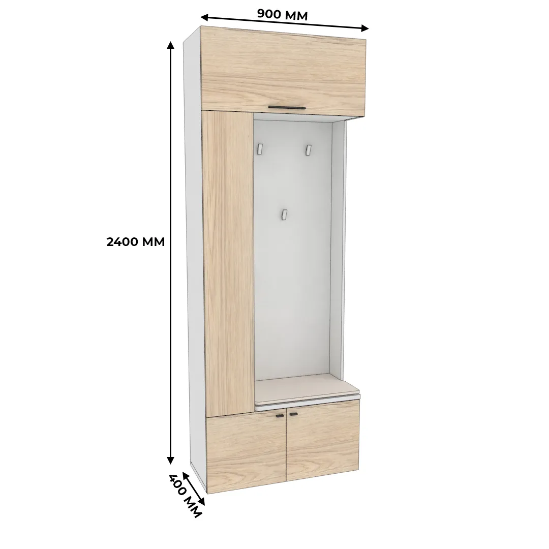 Секция с вешалкой и полками с подсветкой L409 L/R