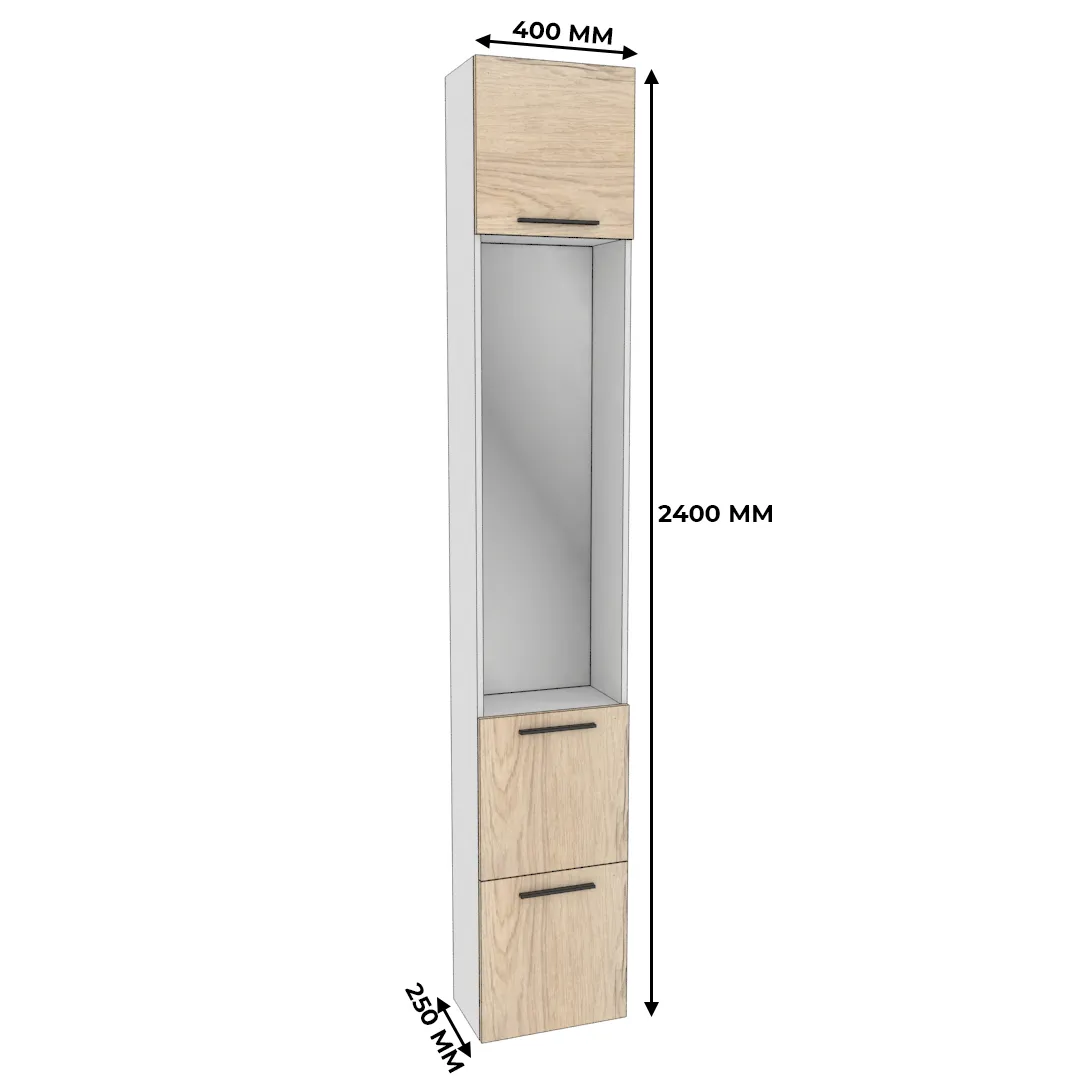 Шкаф завершающий с обувницей и зеркалом L250
