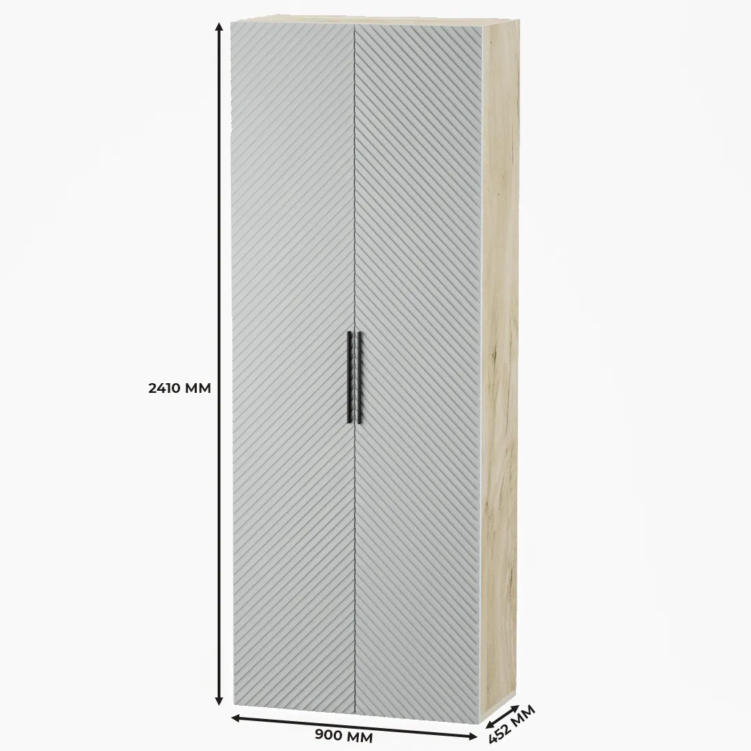 Шкаф 2 дверный, фрезерованные фасады в эмали LE210.44-1