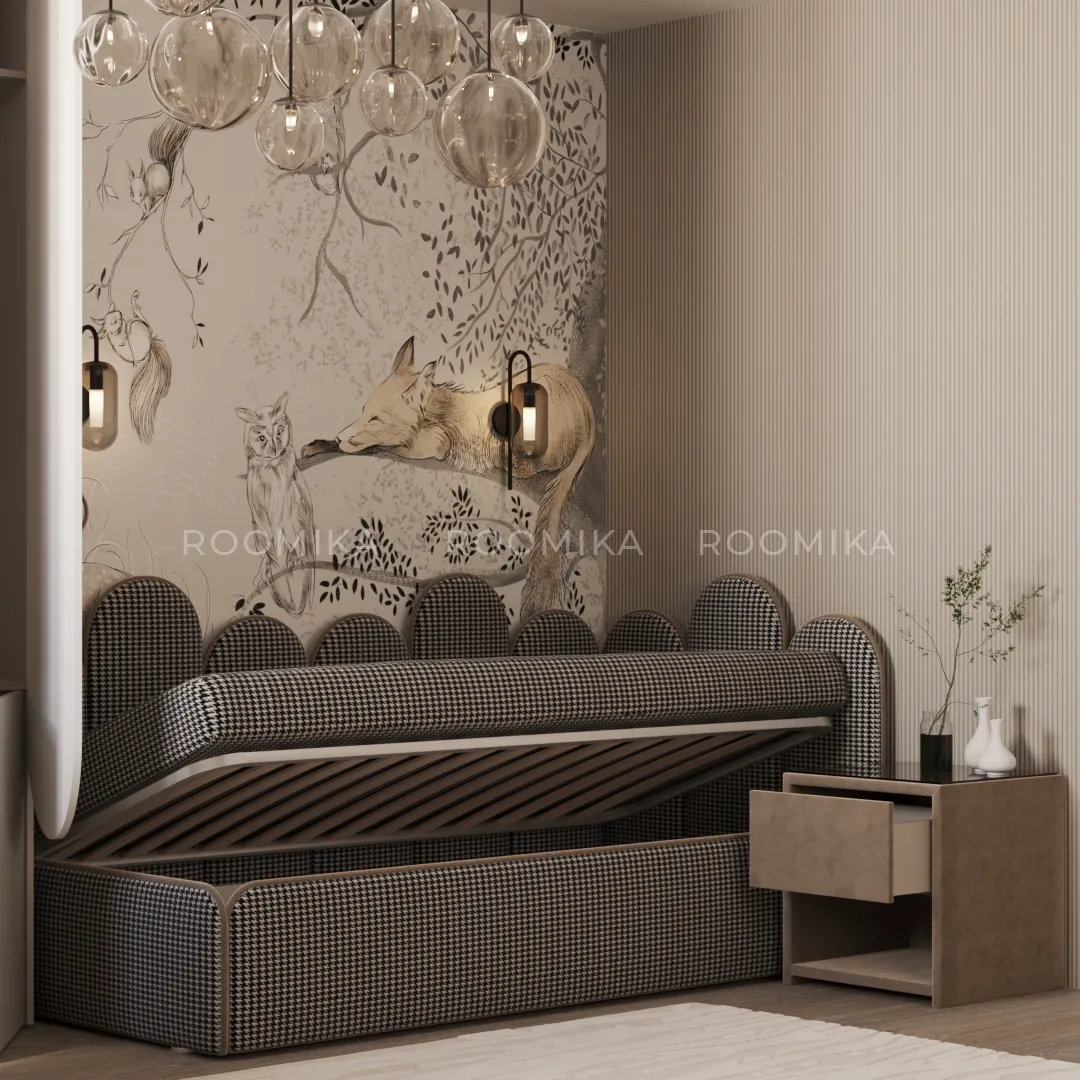 Мягкая кровать-диван КИПРОС с подъемным механизмом, 90x190