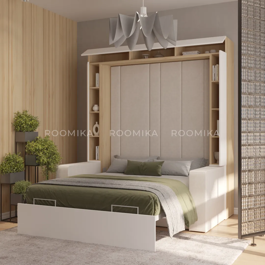 Шкаф-кровать трансформер LE950.160, фасады в эмали, 160x200