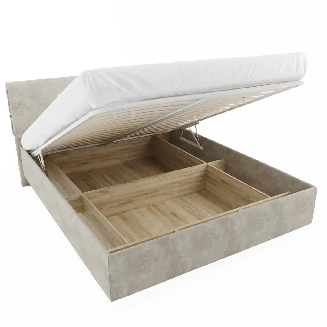 Кровать двуспальная мягкая KOLIBRI с подъемным механизмом, 140x200