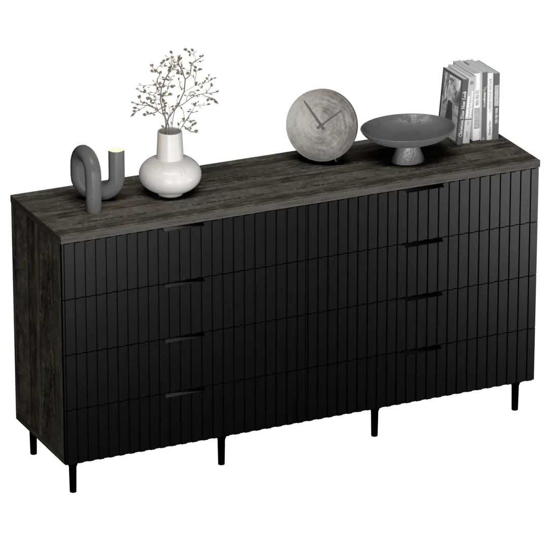 Комод, фрезерованные фасады в эмали LE728.45