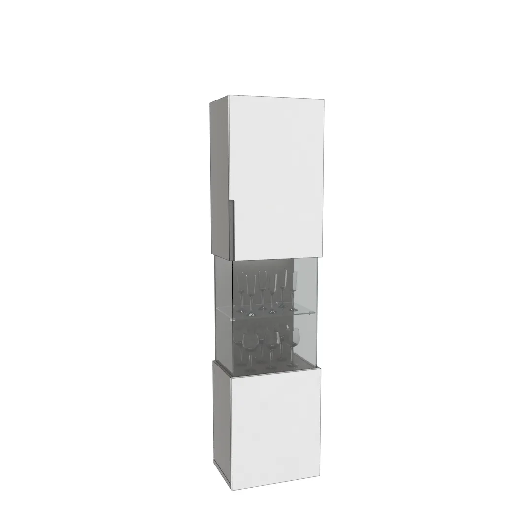 Шкаф напольный с подсветкой, фасады в эмали LE225 L/R Шкаф напольный с подсветкой, фасады в эмали LE225 L/R