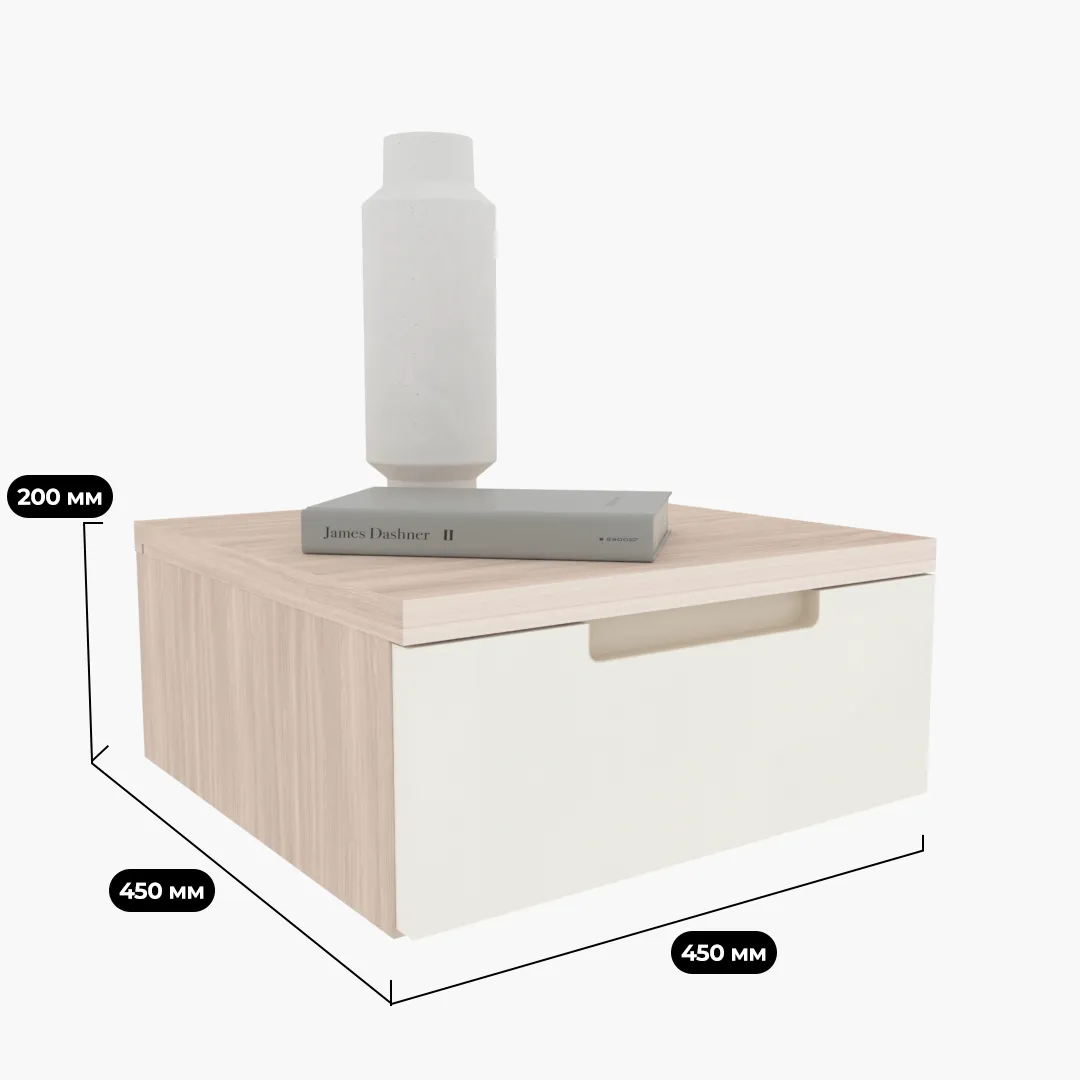 Тумба прикроватная подвесная, фасады в эмали LE709