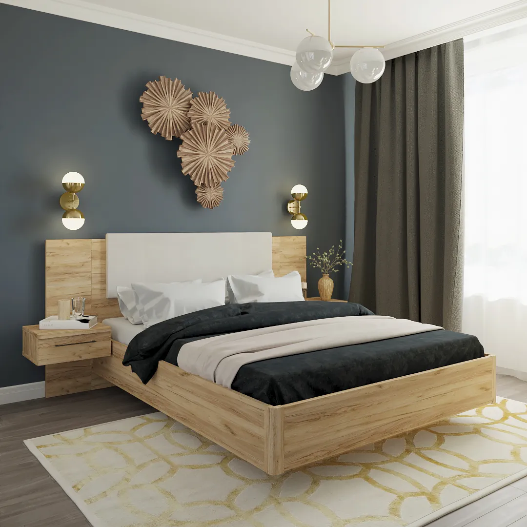 Кровать двуспальная с парящим эффектом C161 , 160x200