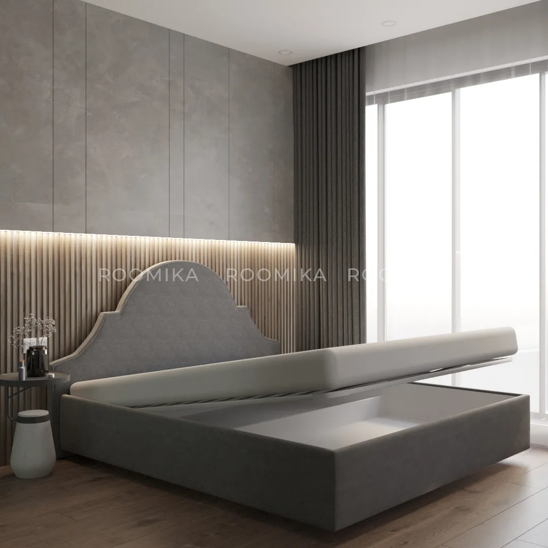 Кровать двуспальная мягкая ЛЮЦИЯ с подъемным механизмом, 160x200