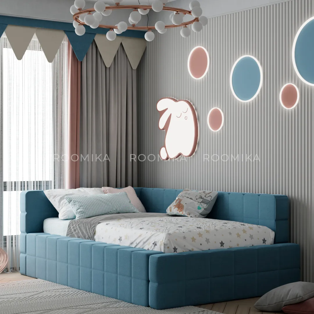 Кровать полутороспальная мягкая с ортопедической решеткой КВАДРО-П, 120х200