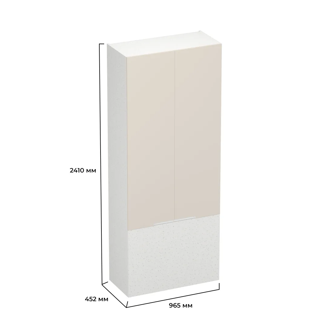 Шкаф двухдверный с фальш-панелью, фасады в эмали LE212.4-90