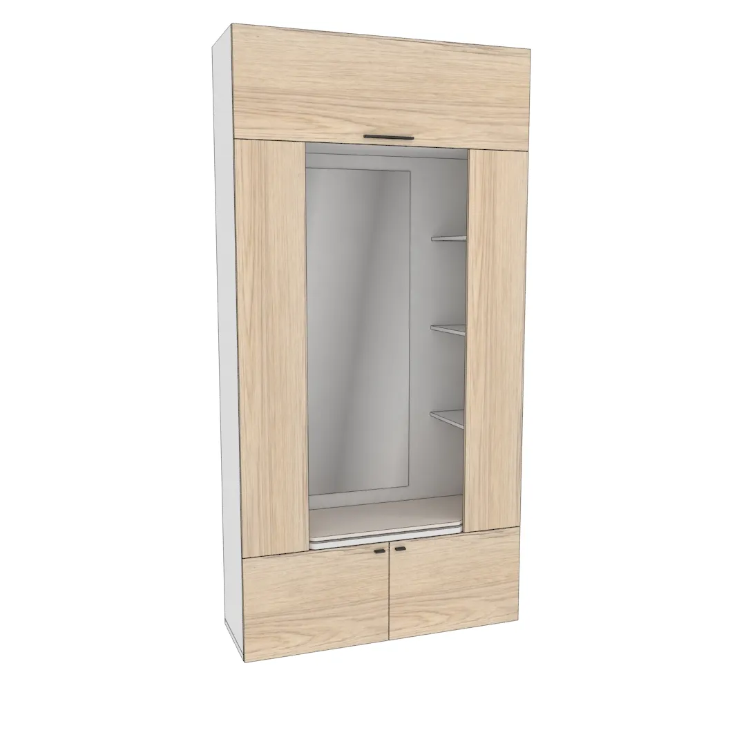 Секция с зеркалом и полками L408 Секция с зеркалом и полками L408