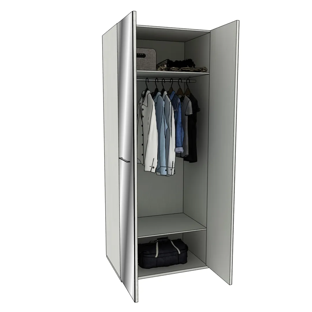 Шкаф двустворчатый зеркалом, фасады МДФ CG-210.60Z