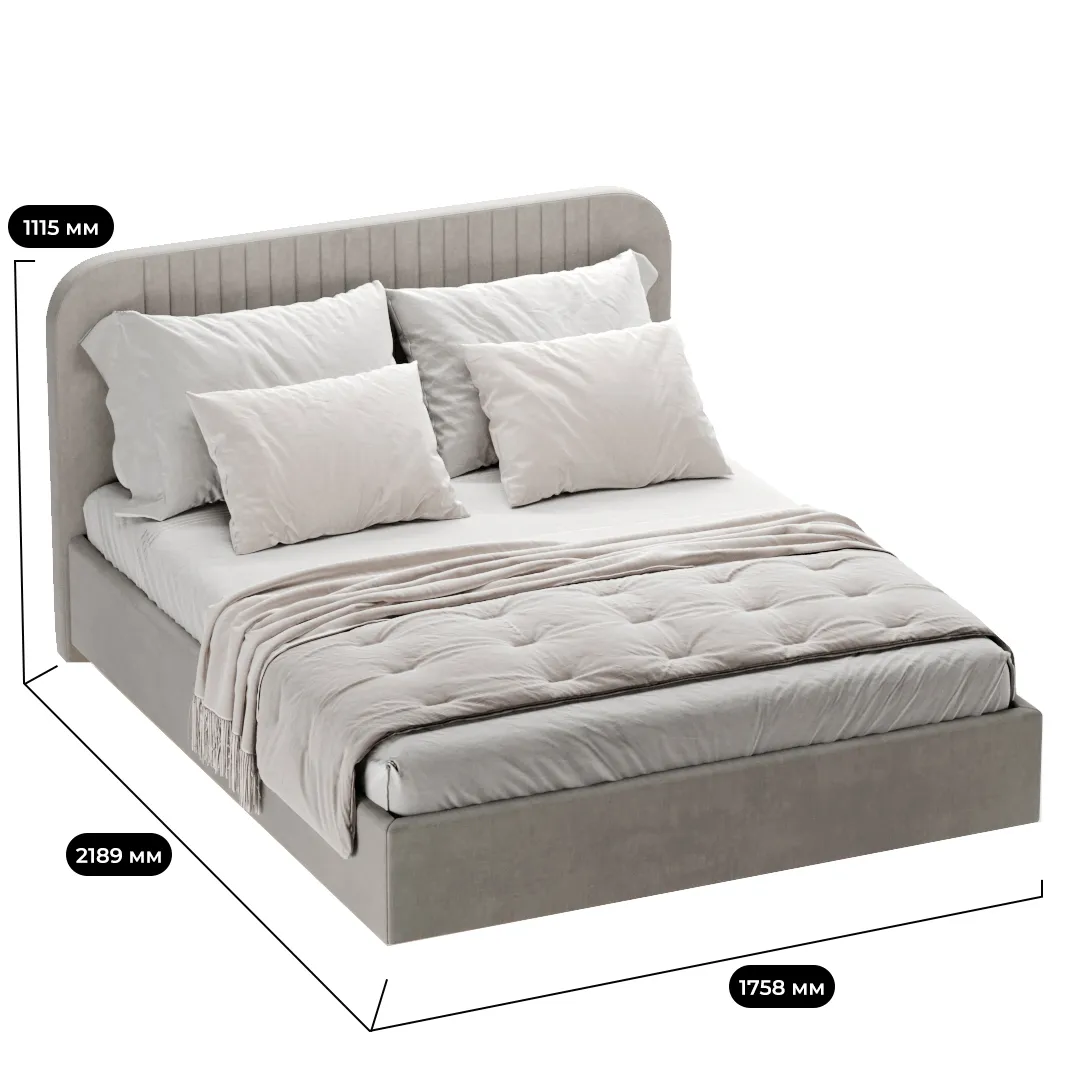 Кровать двуспальная мягкая ФЛАЙ с подъемным механизмом, 180x200