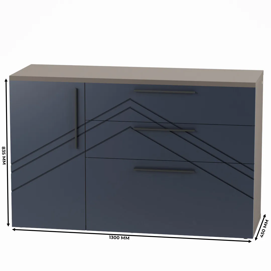 Комод с фрезерованными фасадами в эмали LE706 L/R