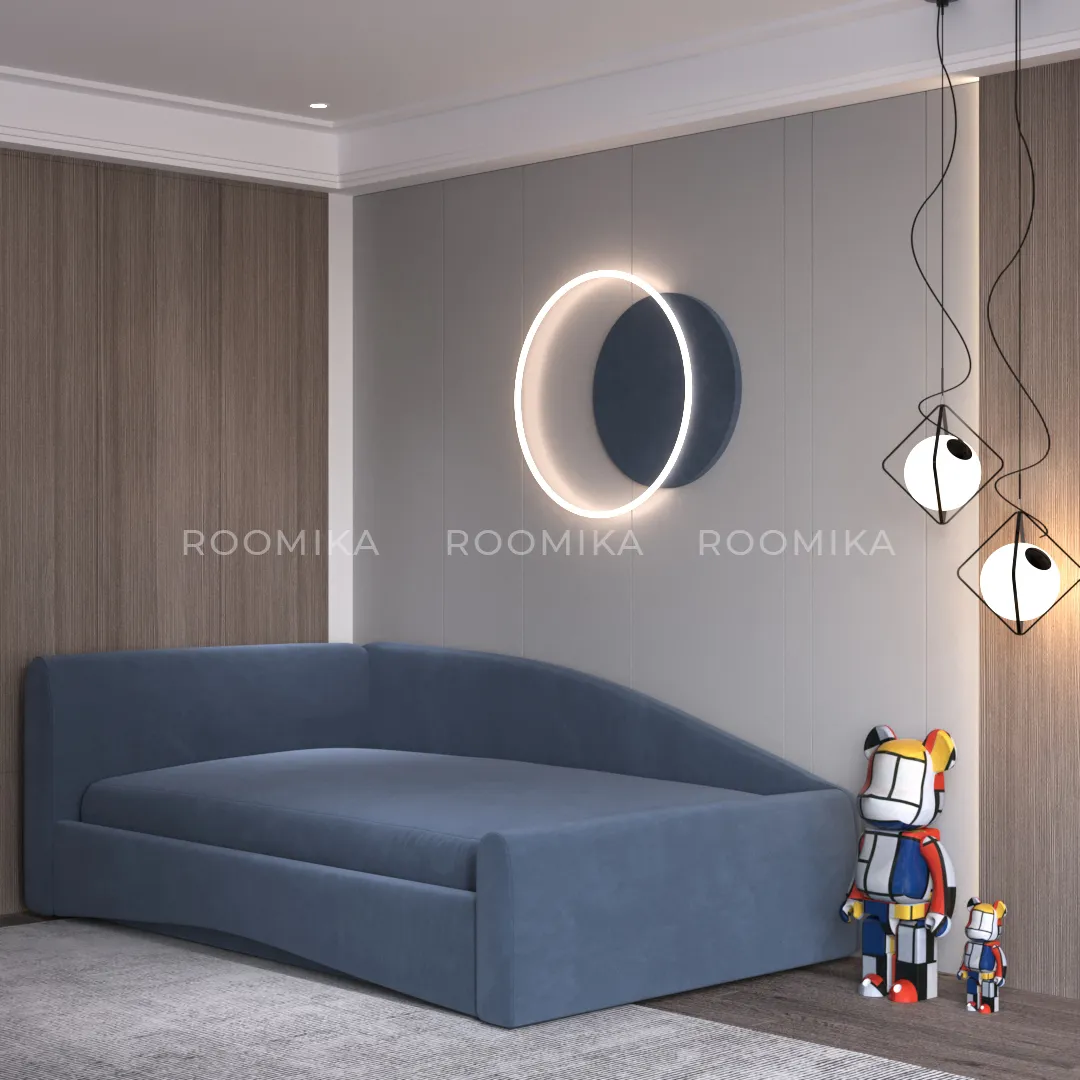 Кровать односпальная мягкая с ящиком для белья ТОКИО, 90x190