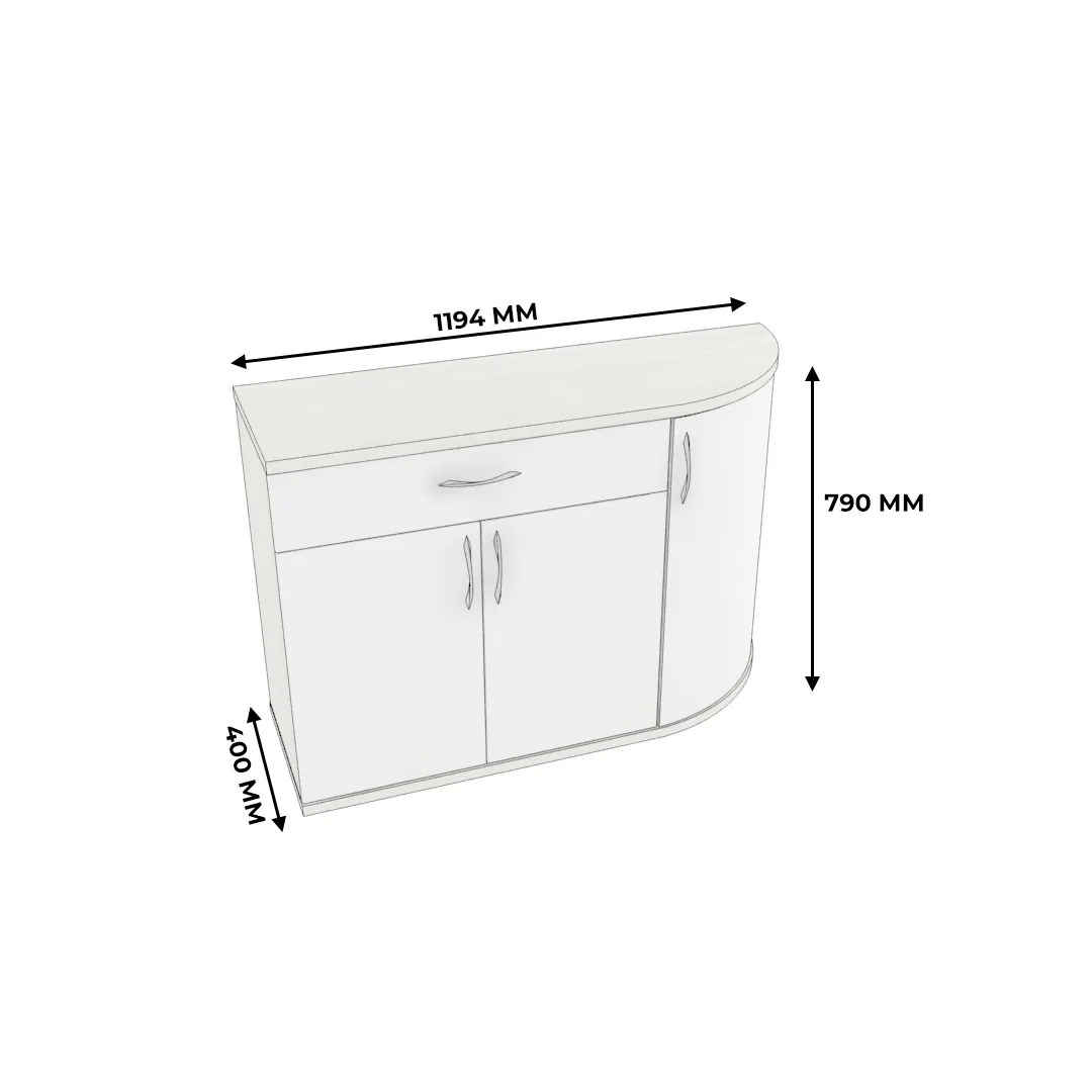 Тумба 3-х дверная с ящиком P874 L/R