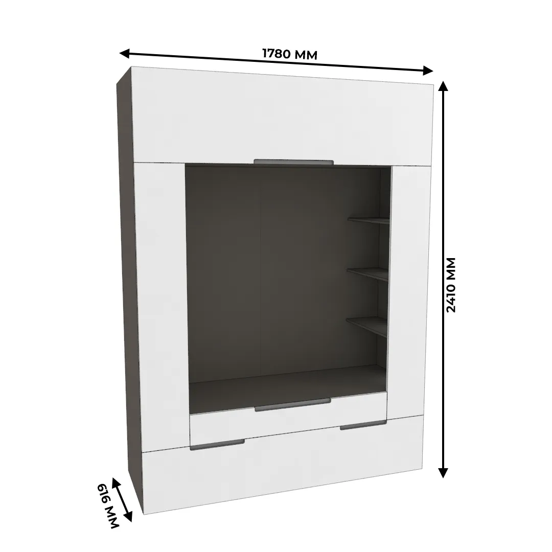 Секция для ТV с подсветкой, фасады в эмали LE406.60