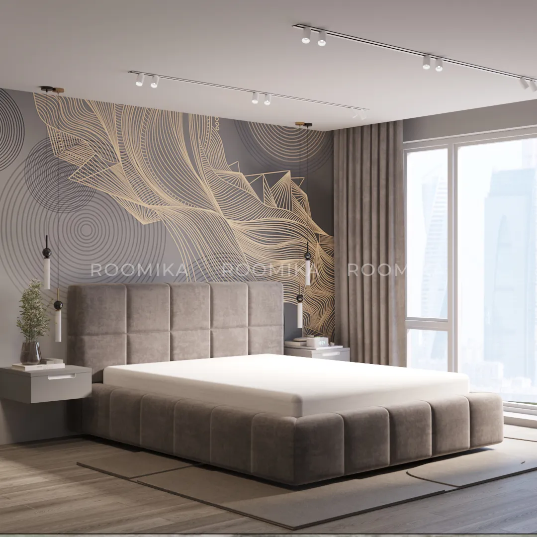 Кровать двуспальная мягкая КВАДРО-СОФТ с подъемным механизмом, 180x200