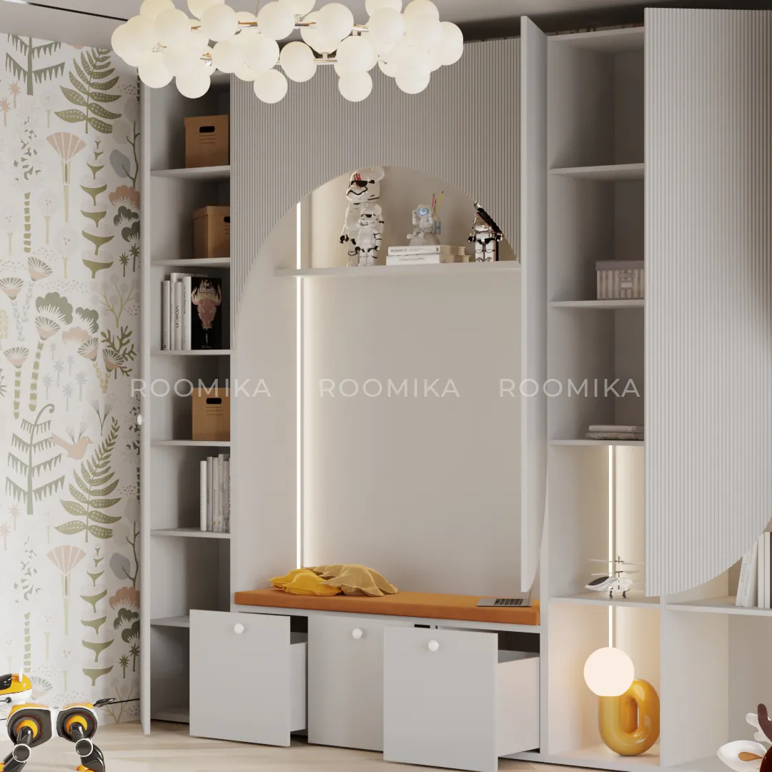 Шкафная группа Lazio для детской, фрезерованные фасады в эмали 130