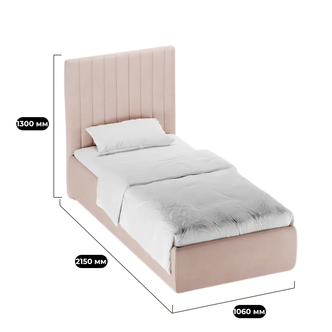 Кровать односпальная мягкая ASTI  с подъемным механизмом, 90x200