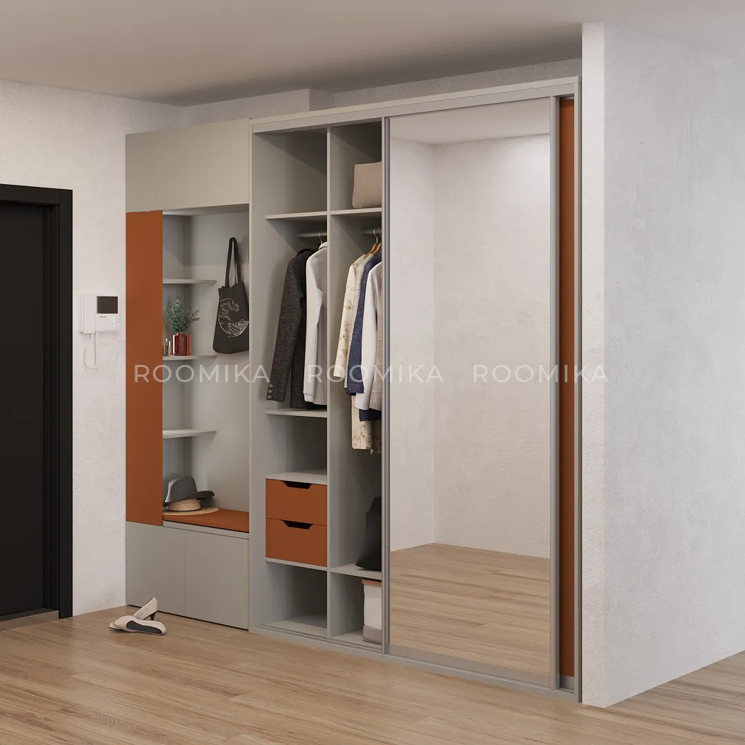 Шкаф-купе U182 тип 3 МДФ/зеркало