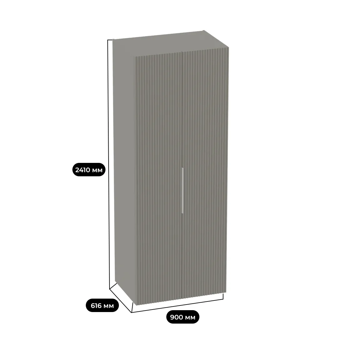 Шкаф 2 дверный, фрезерованные фасады в эмали LE210.60-3
