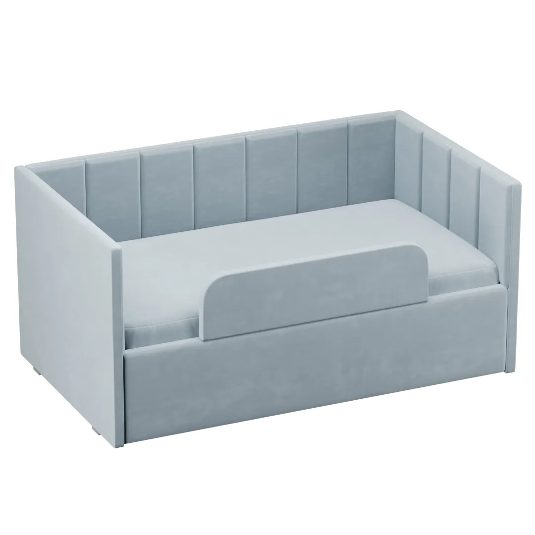 Кровать с подъемным механизмом и ящиком для белья с бортиком ЛАЙН 1, 90х160