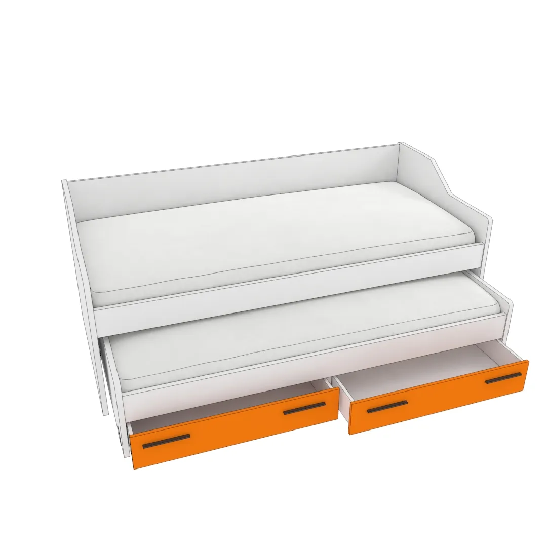 Кровать с выдвижным спальным местом L910, 90x200