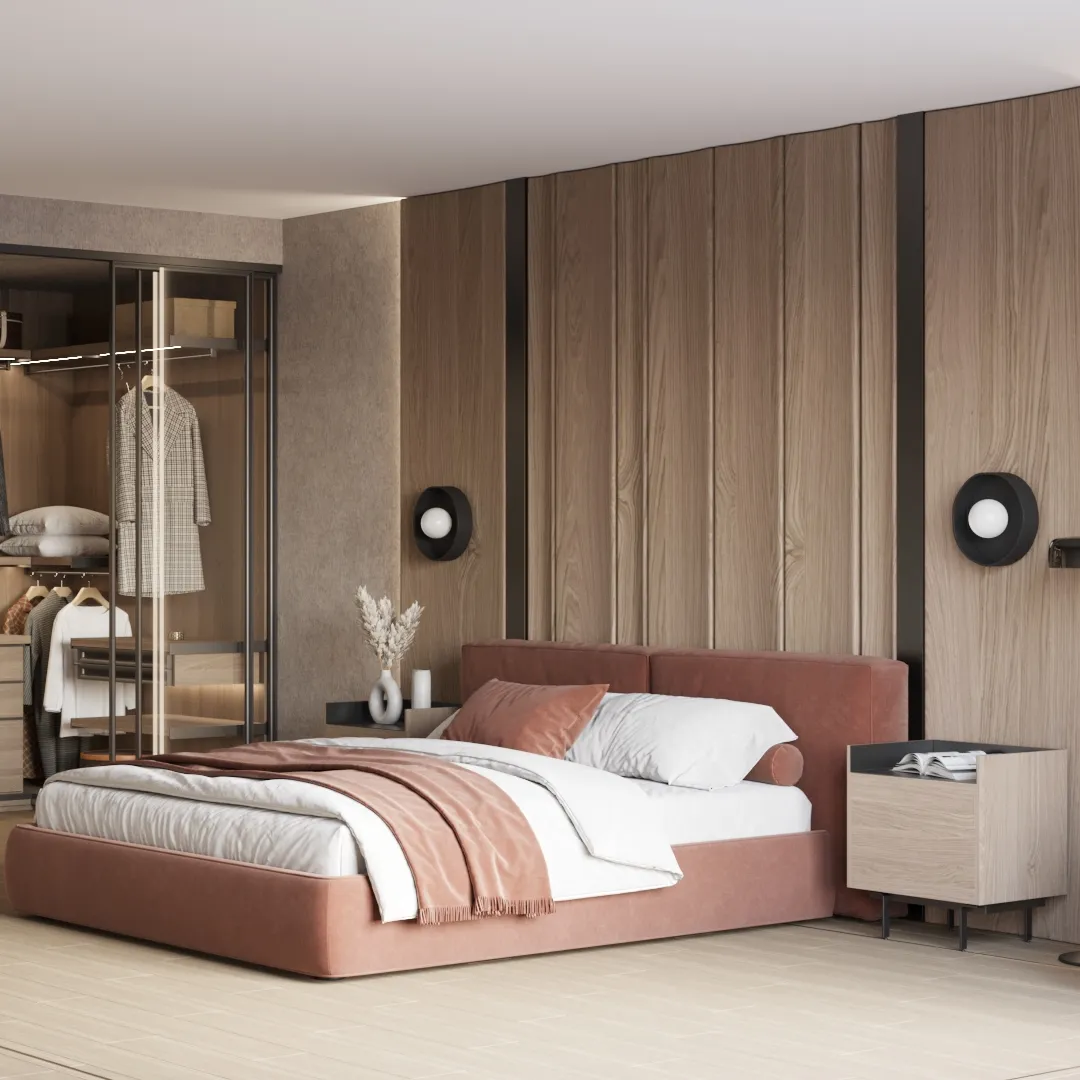 Спальня с контрасной кроватью №6