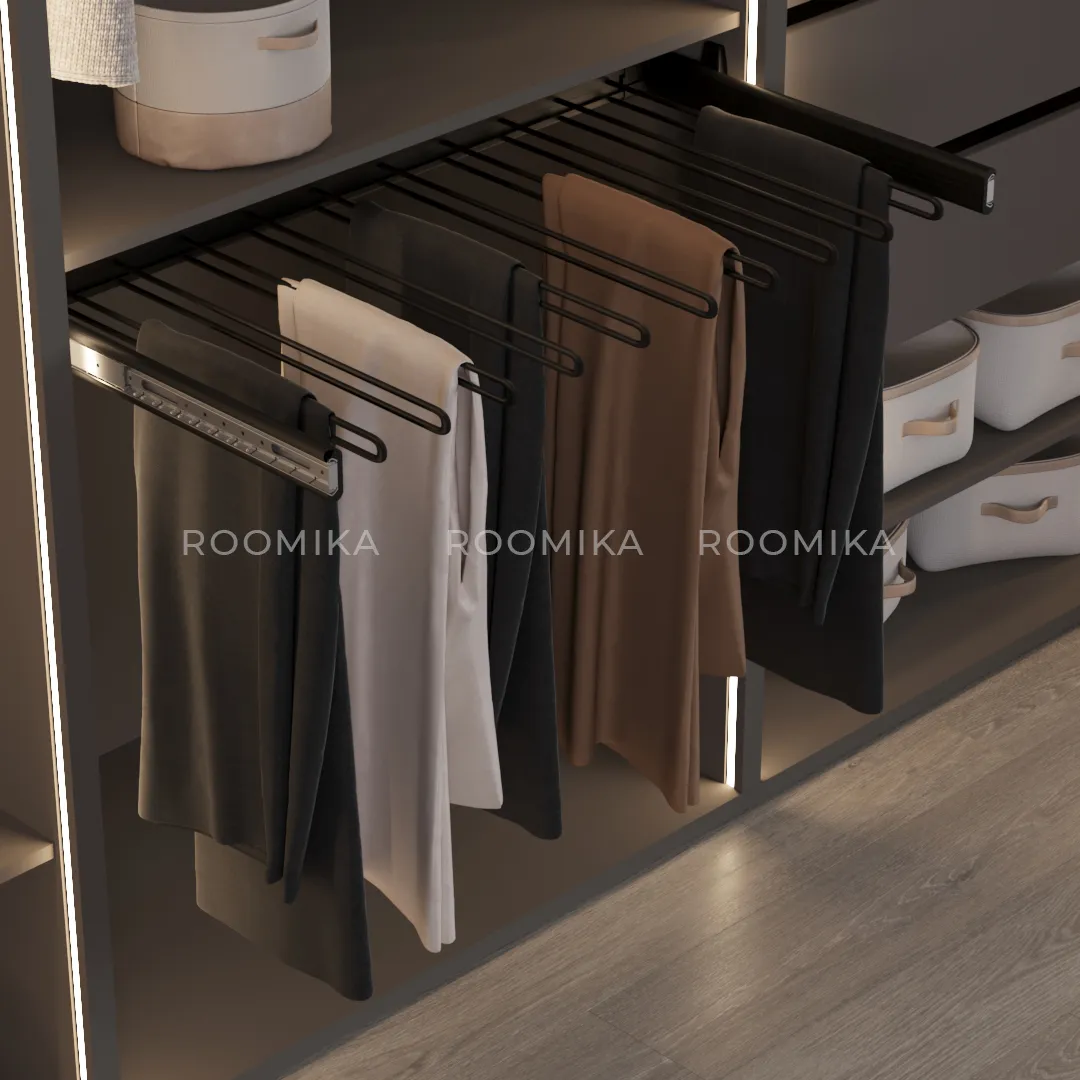 BELLE  Вешалка для брюк, 900 мм, цвет черный, BE90TRBL