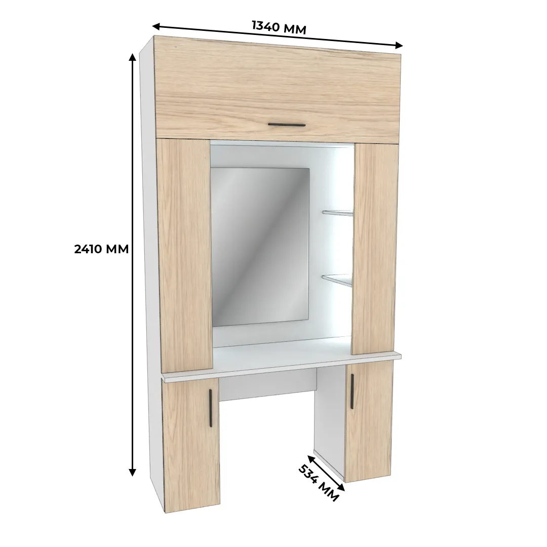 Стол туалетный с секцией и зеркалом с подсветкой  L404.44