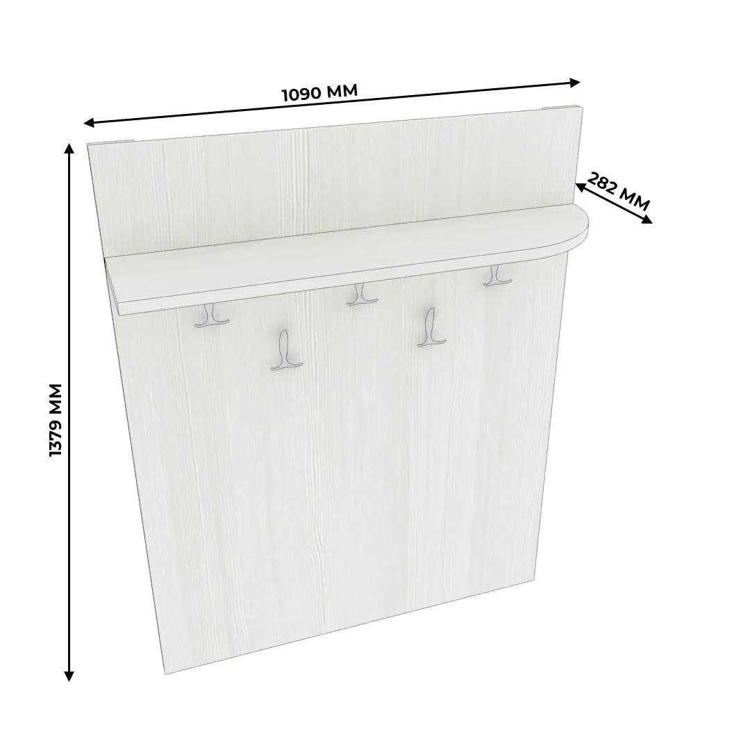 Вешалка настенная с  радиусной полкой P178 L/R