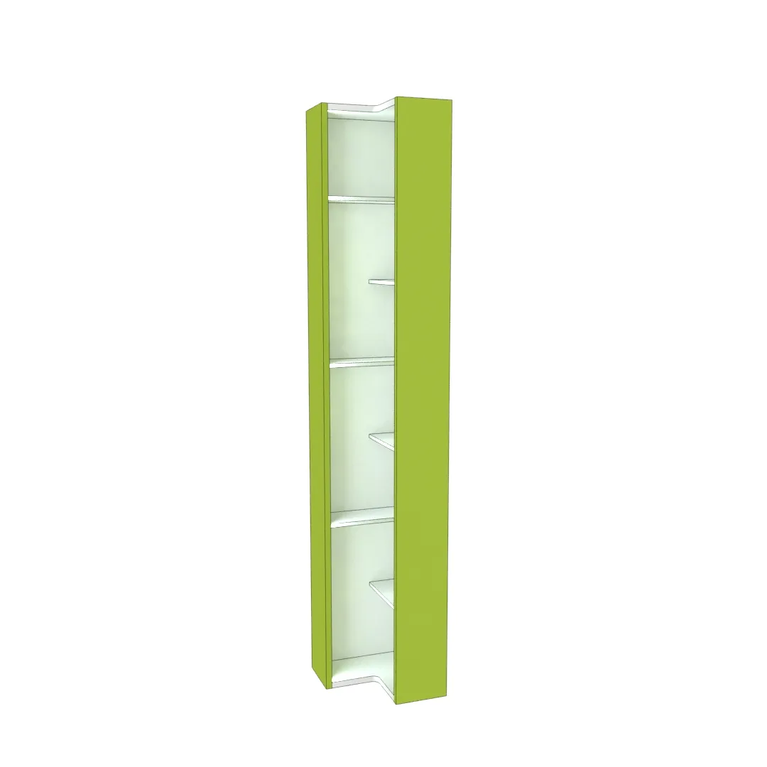 Стеллаж завершающий угловой равносторонний с подсветкой L230