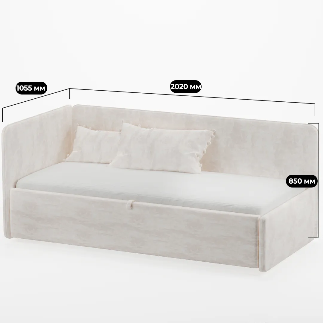 Кровать с подъемным механизмом и ящиком для белья РУБИ М1