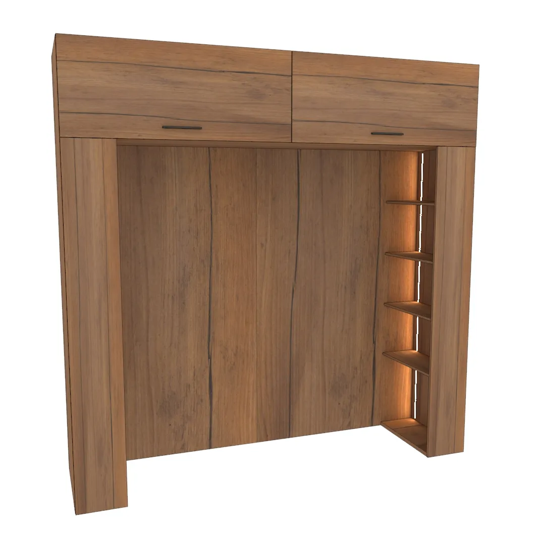 Ниша для кровати с секциями с подсветкой L407.60