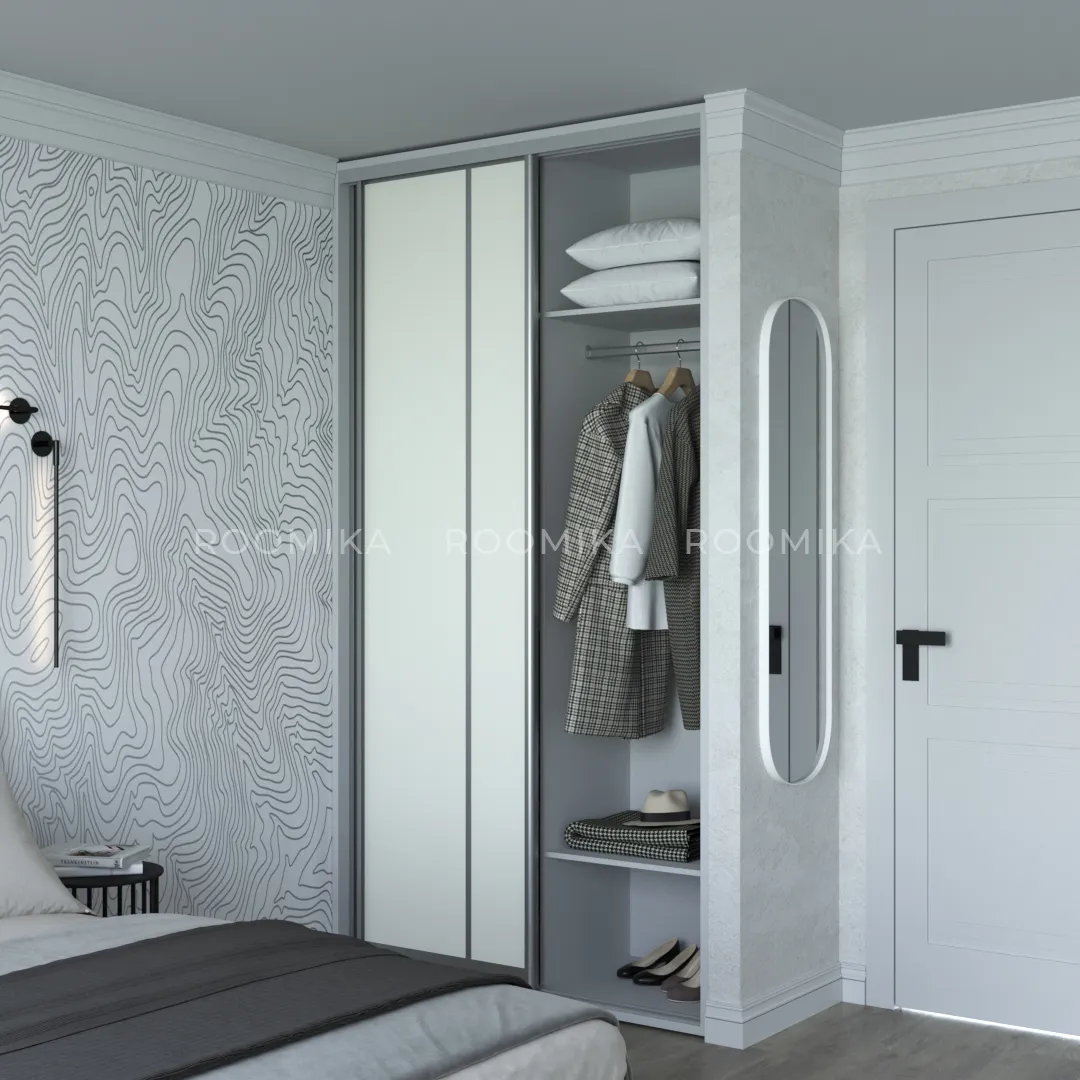 Шкаф-купе ХG140.60-2, профиль INTEGRO, фасад зеркало серебро/МДФ