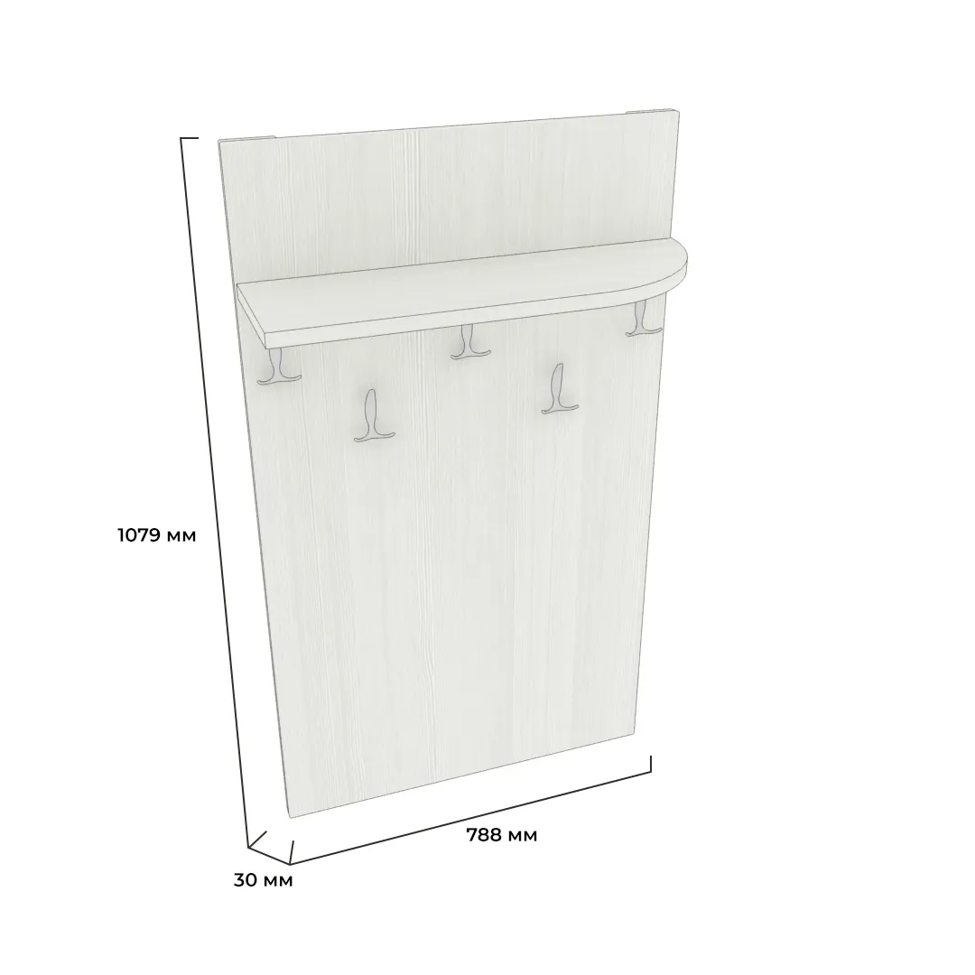 Вешалка настенная полка радиусная P177 L/R