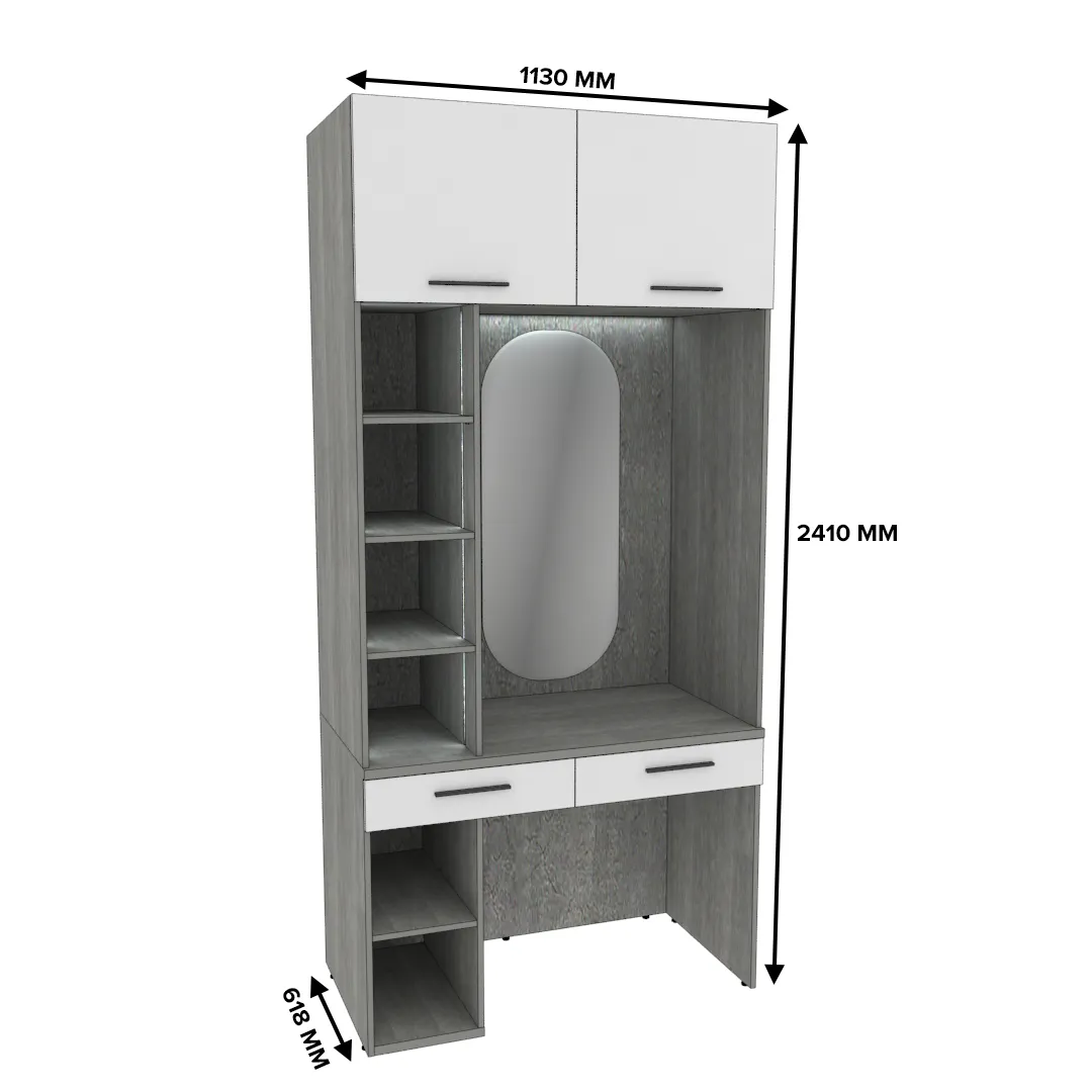 Столик туалетный с антресолью и стеллажом с подсветкой LG414.60