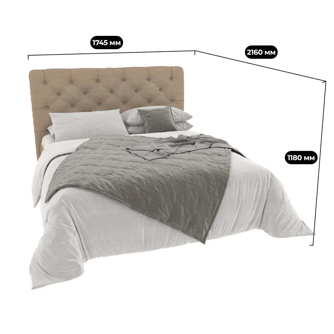 Кровать двуспальная мягкая МИРА с подъемным механизмом, 180x200