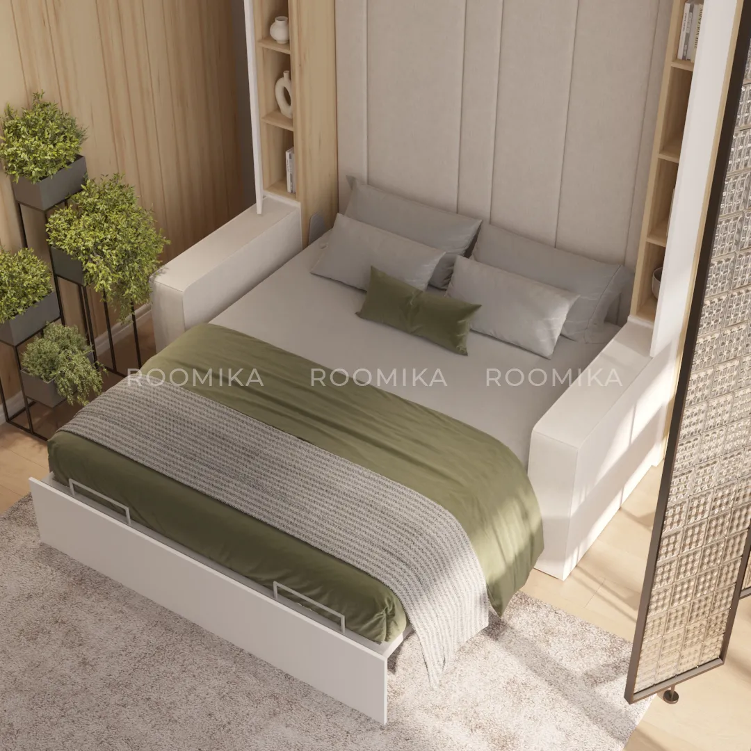 Шкаф-кровать трансформер LE950.160, фасады в эмали, 160x200