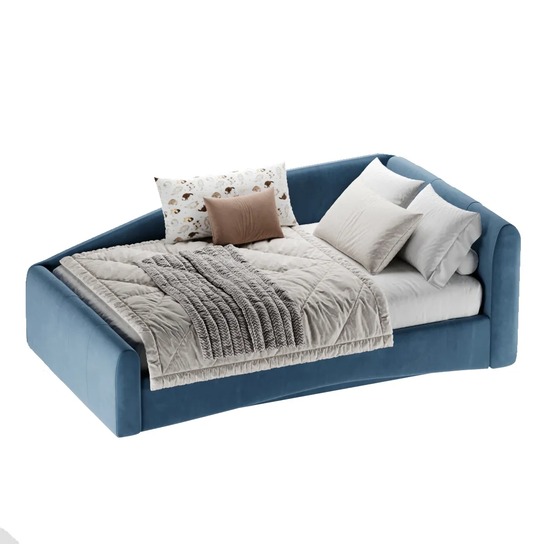 Кровать односпальная мягкая с ящиком для белья ТОКИО, 90x190