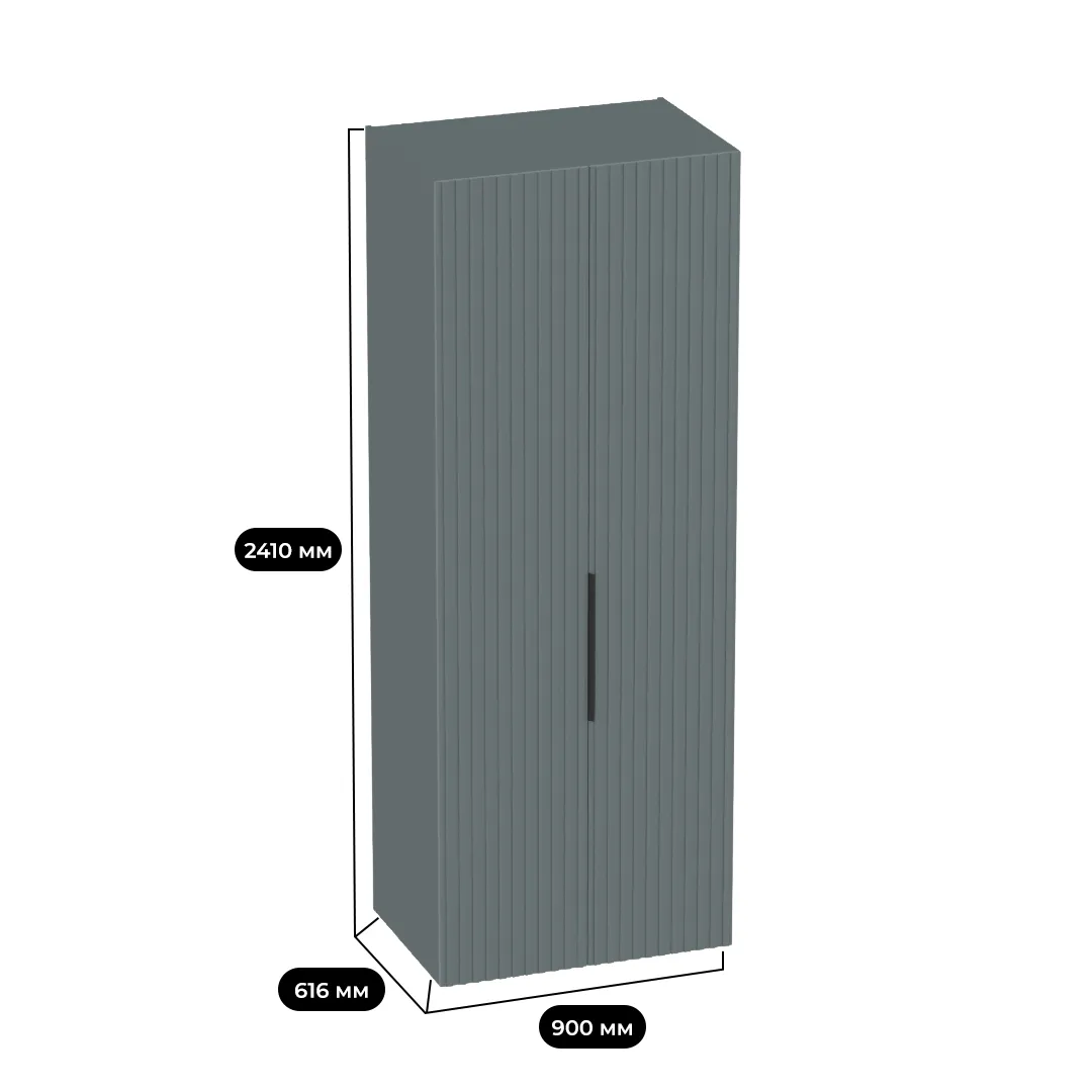 Шкаф 2 дверный, фрезерованные фасады в эмали LE210.60-1