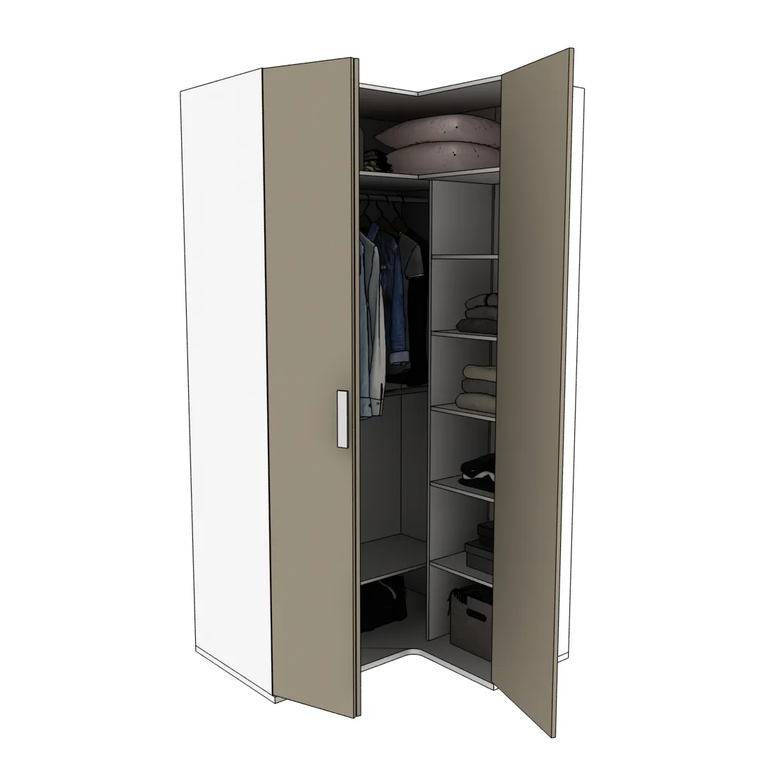 Шкаф угловой со складной дверью E209 L/R