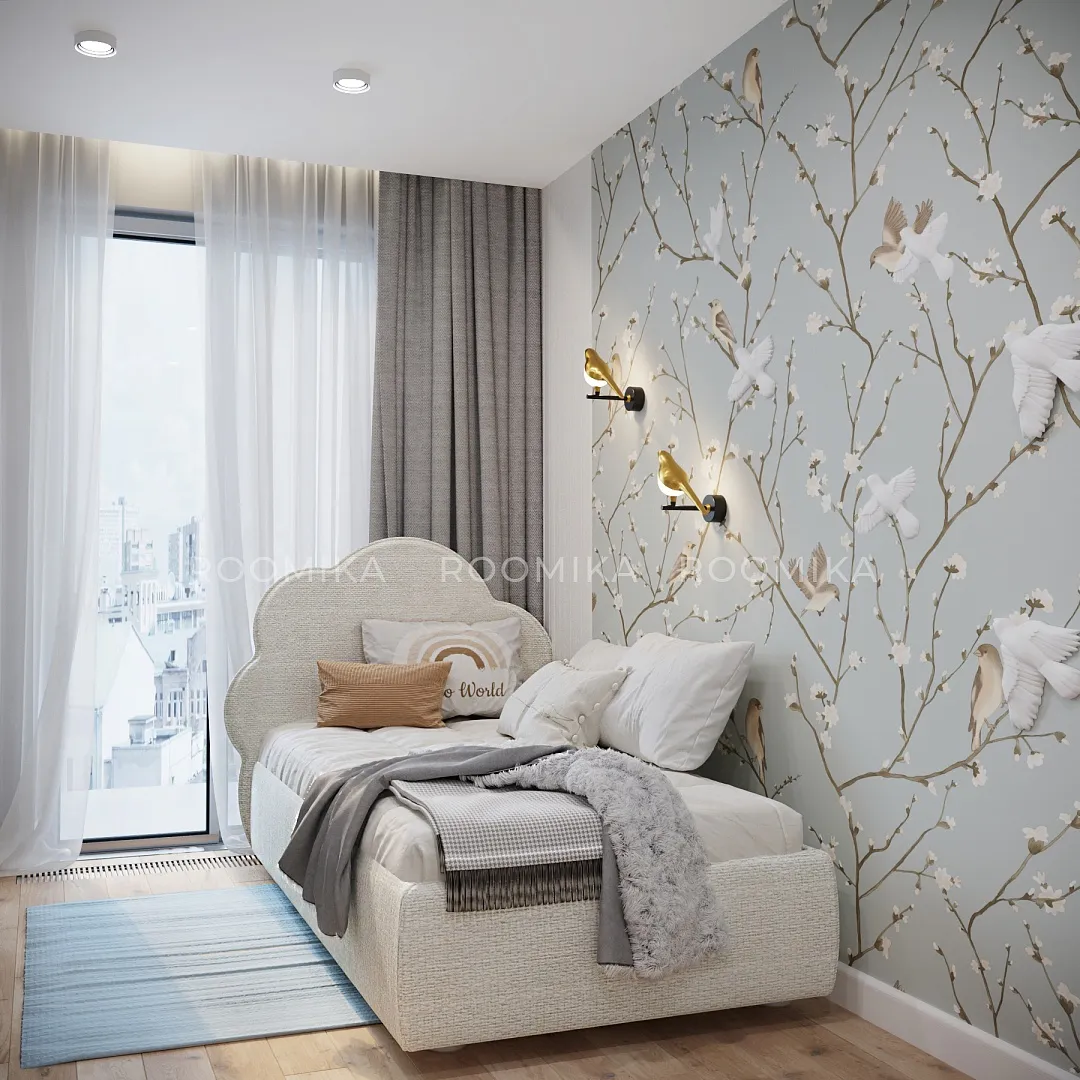 Кровать односпальная мягкая ОБЛАКО с подъемным механизмом, 90x190