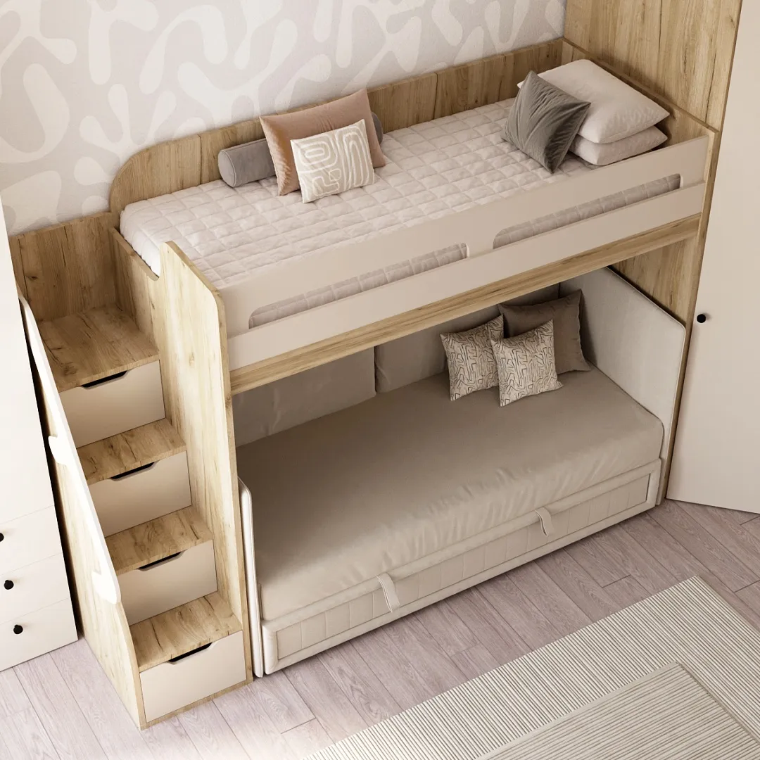 Кровать-чердак E977, 90x200 L/R