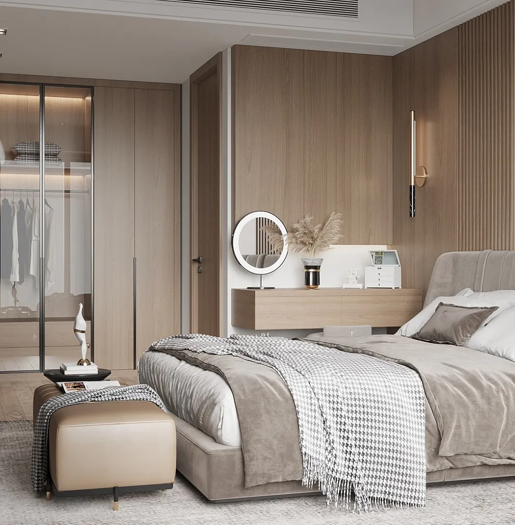 Спальня в древесных оттенках №5