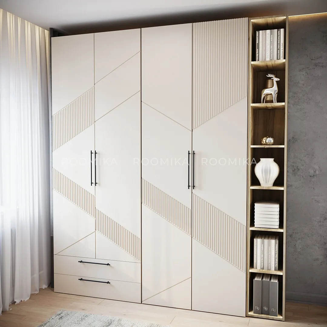 Шкаф 2 дверный, фрезерованные фасады в эмали LE210.44-1