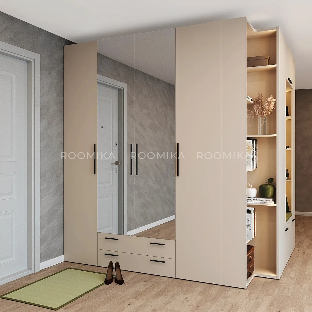 Шкаф двустворчатый с ящиками и с зеркалом L211.60Z